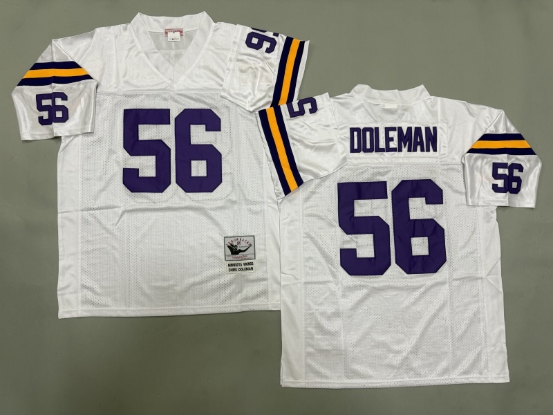 Men 2025 Minnesota Vikings #56 Doleman white Throwback Limited NFL Jersey style 001->minnesota vikings->NFL Jersey
